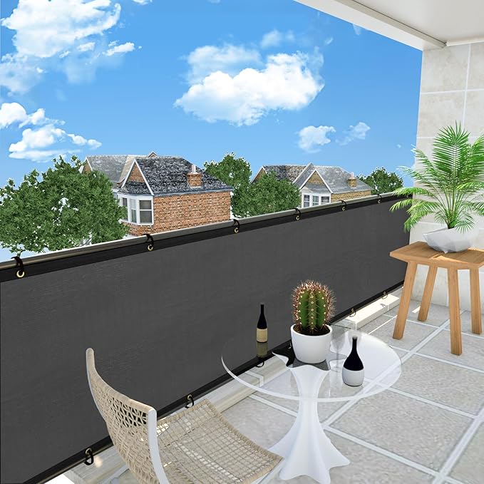 UPGRADE Privacy Fence Screen 5'x38' Dark Grey Outdoor 90% Visibility Blockage 170 GSM Mesh Shade Cover Panels for Backyard,Balcony,Home Decoration with Zip Ties,Customized Avaliable