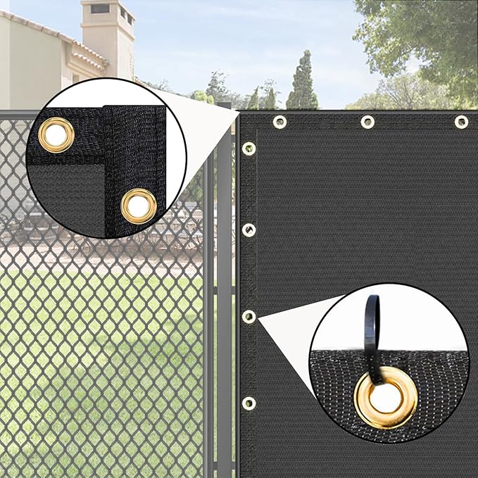UPGRADE Privacy Fence Screen 4'x24' Dark Grey Outdoor 90% Visibility Blockage 170 GSM Mesh Shade Cover Panels for Backyard,Balcony,Home Decoration with Zip Ties,Customized Avaliable