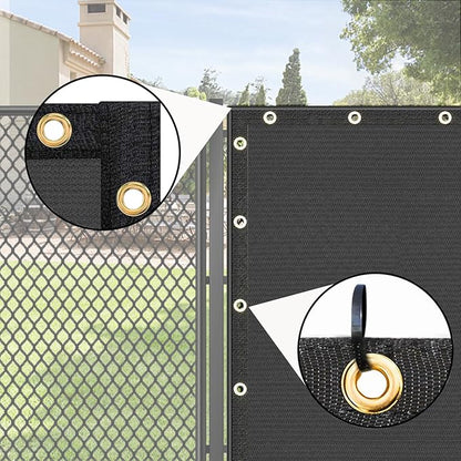 UPGRADE Privacy Fence Screen 4'x24' Dark Grey Outdoor 90% Visibility Blockage 170 GSM Mesh Shade Cover Panels for Backyard,Balcony,Home Decoration with Zip Ties,Customized Avaliable