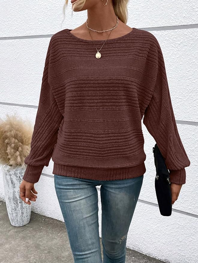 Womens Long Sleeve Shirts Crewneck Tunic Tops Pullover Sweaters Business Casual Blouses Fall Fashion 2026