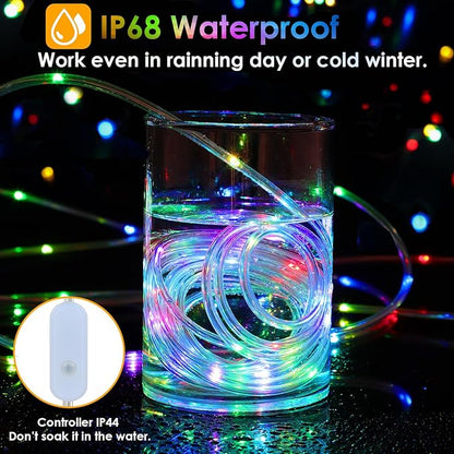 66Ft LED Rope Lights Outdoor, 18 Colors Changing String Lights Plug in with Remotes, Waterproof 200 LEDs Multicolor Fairy Light, RGB Christmas Rope Lighting for Bedroom Garden Halloween Decor