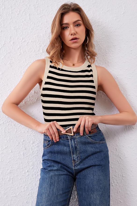 Arach&Cloz Women's Wool Blend Sweaters Non See Through Summer Business Casual Tank 2026