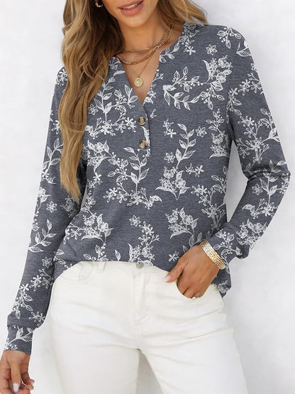 ANRABESS Women's Long Sleeve Shirts 2026 Spring Fashion Dressy Casual Tops Trendy Henley Blouses Cute Work Outfits Clothes