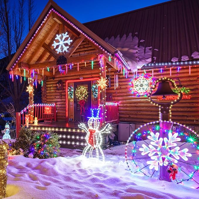 49Ft LED Rope Lights for Outside, 18 Colors Changing Outdoor Fairy String Lights with Remotes, Waterproof 150 LEDs Colored Rope Lighting Plug in for Bedroom Patio Party Halloween Christmas