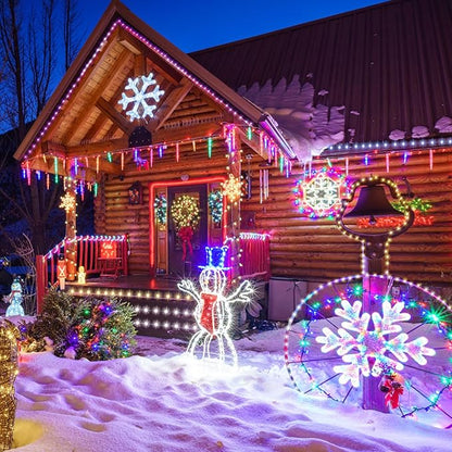 66Ft LED Rope Lights Outdoor, 18 Colors Changing String Lights Plug in with Remotes, Waterproof 200 LEDs Multicolor Fairy Light, RGB Christmas Rope Lighting for Bedroom Garden Halloween Decor