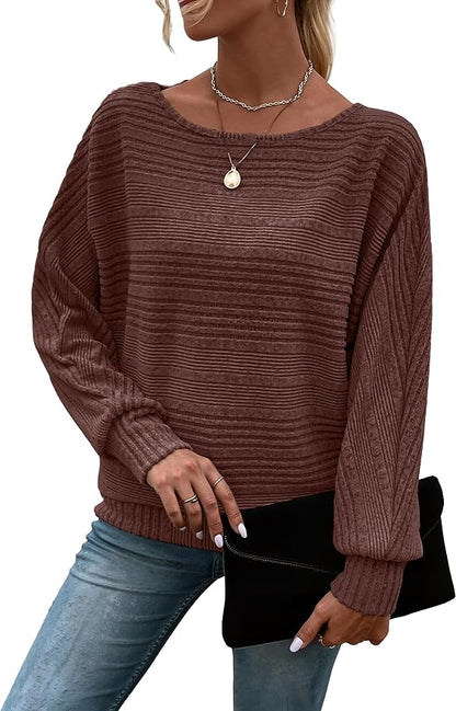 Womens Long Sleeve Shirts Crewneck Tunic Tops Pullover Sweaters Business Casual Blouses Fall Fashion 2026