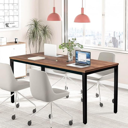 Writing Computer Desk Modern Simple Study Desk Industrial Style Laptop Table for Home Office Brown Notebook Desk (24x63 Inches)