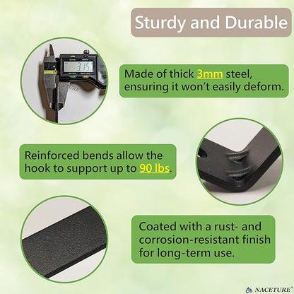 Window Box Brackets for Railing- 2 Pcs Adjustable Planter - Sturdy, Stable Flower Box Brackets for Railings, Balconies and Fences- Upright Railing Plant Holder (Black 2 Pack)