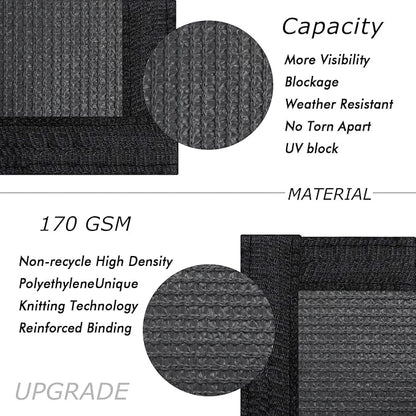 UPGRADE Privacy Fence Screen 5'x38' Dark Grey Outdoor 90% Visibility Blockage 170 GSM Mesh Shade Cover Panels for Backyard,Balcony,Home Decoration with Zip Ties,Customized Avaliable