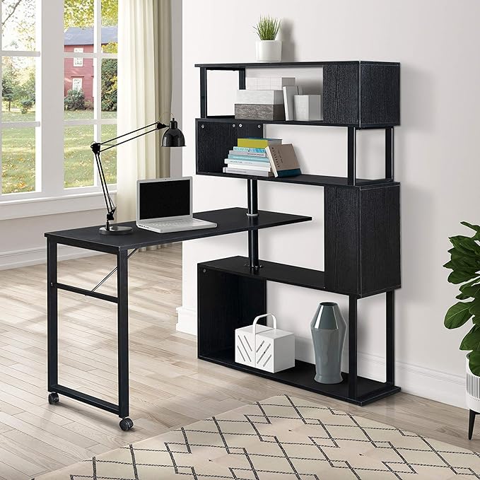 NicBex Kimberly-DW-00056-LWJ Home Office Desks, 47.2"x39.9"x60.2, Black
