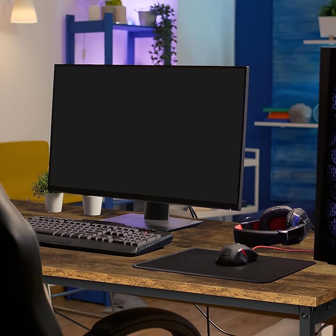 YSSOA 40/47 Inch Computer, Modern Simple Style Home Office, Study Student Writing, Vintage Wooden Desk, Brown