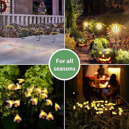 Nacome Solar Garden Lights for Outside – Landscape Decor,Yard Patio Decoration, Waterproof Swaying Bumble Bee(2Pack), Mom Gifts for Women