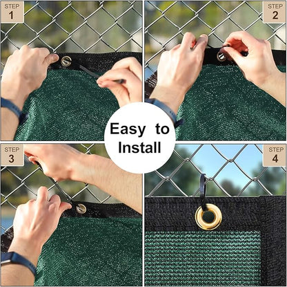 UPGRADE Privacy Fence Screen 5'x36' Dark Green Outdoor 90% Visibility Blockage 170 GSM Mesh Shade Cover Panels for Backyard,Balcony,Home Decoration with Zip Ties,Customized Avaliable