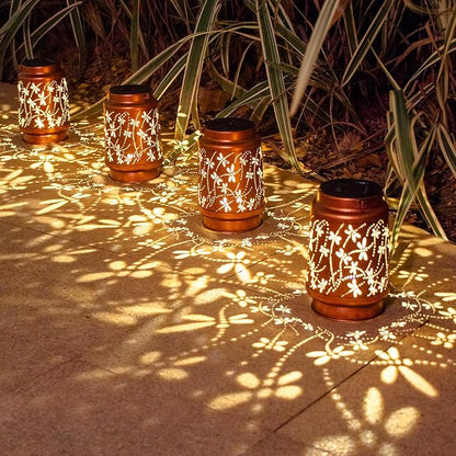 Dragonfly Birthday Gifts for Women Mom Grandma Solar Lanterns Outdoor Waterproof Garden Decor Metal Hanging LED Decorative Light for Patio Yard Lawn Backyard Front Porch Gardening Gifts