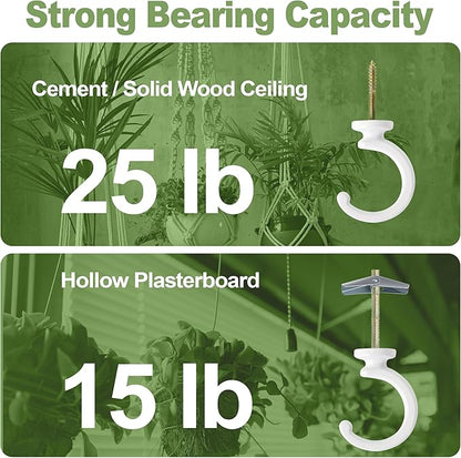 2PCS Ceiling Hooks for Hanging Plants,Heavy Duty Plant Swag Hooks,Hanging Planter Wall Hook, Indoor and Outdoor Plant Hangers