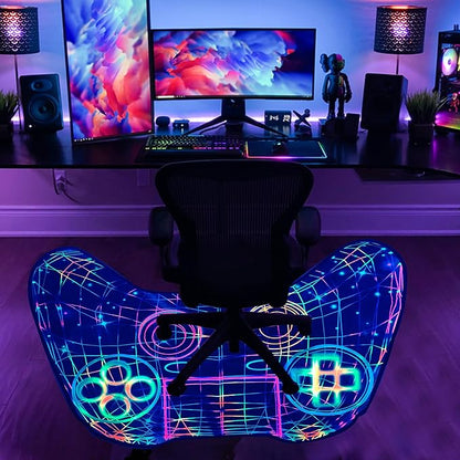 Gaming Rug Teen Boys Carpet Glow in The Blacklight Gamer Rug for Boys Room Playroom Non-Slip Area Rug Kids Boys Girls Game Room Casual Mat (60"x39")