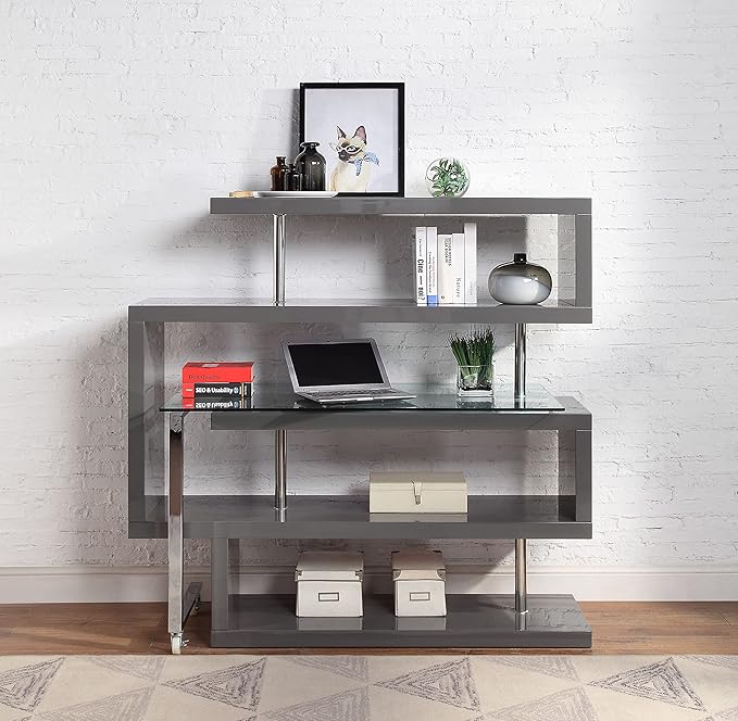NicBex Kimberly-DW-00028-LWJ Home Office Desks, 55"x24"x54", Gray