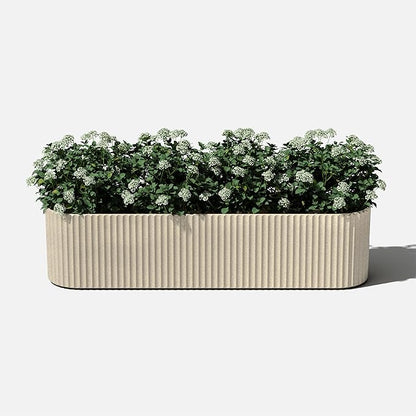 Veradek Demi Series Window Box Planter - Long Planter Box for Windowsill/Balcony | Durable Plastic-Stone Composite Material | Modern Décor for Flowers/Herbs