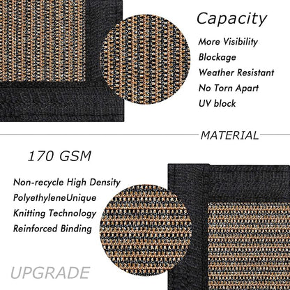 UPGRADE Privacy Fence Screen 4'x10' Brown Outdoor 90% Visibility Blockage 170 GSM Mesh Shade Cover Panels for Backyard,Balcony,Home Decoration with Zip Ties,Customized Avaliable