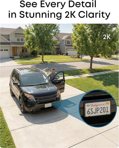 eufy Security eufyCam C37 2-Cam Kit, 360° Pan&Tilt Auto tracking, Security Cameras Wireless Outdoor, 2K Solar Powered, Human/Vehicle/Pet/Face AI Detection, No Subscription, Built-in 64GB Local Storage