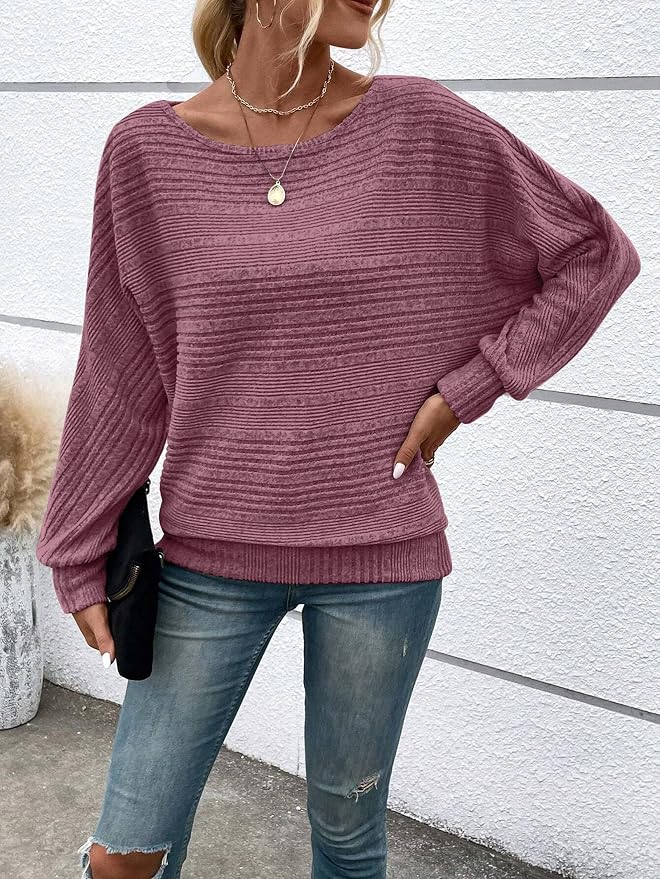 Womens Long Sleeve Shirts Crewneck Tunic Tops Pullover Sweaters Business Casual Blouses Fall Fashion 2026