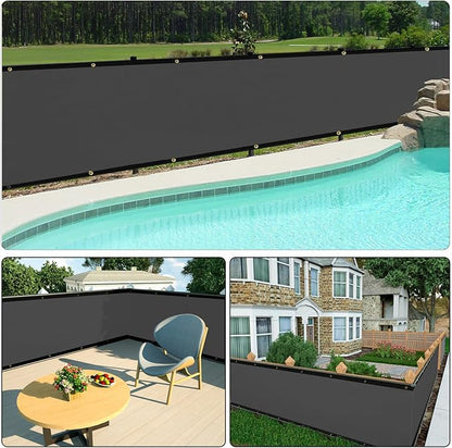 UPGRADE Privacy Fence Screen 5'x38' Dark Grey Outdoor 90% Visibility Blockage 170 GSM Mesh Shade Cover Panels for Backyard,Balcony,Home Decoration with Zip Ties,Customized Avaliable