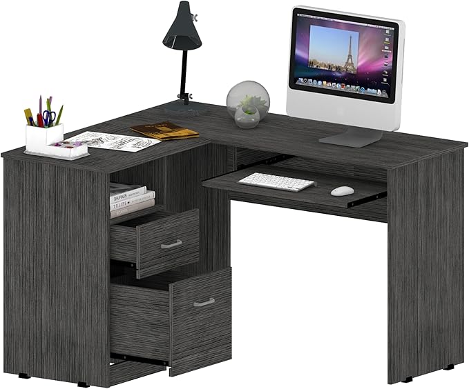 NicBex Kimberly-DW-00198-LWJ Home Office Desks, 47.2"x41.3"x30.4", Smokey Oak