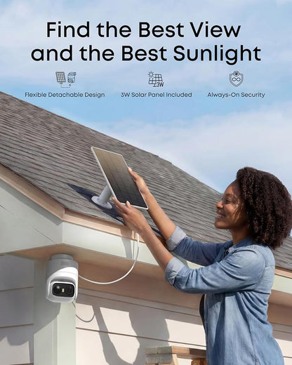 eufy Security eufyCam C37 4-Cam Kit, 360° Pan&Tilt Auto tracking, Security Cameras Wireless Outdoor, 2K Solar Powered, Human/Vehicle/Pet/Face AI Detection, No Subscription, Built-in 64GB Local Storage