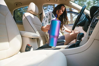 IRON °FLASK 32 oz Co-Pilot Insulated Travel Mug | Insulated Travel Mug with Straw & Flip Cap Lids - Cup Holder Fit, Leakproof, BPA Free (Aurora)