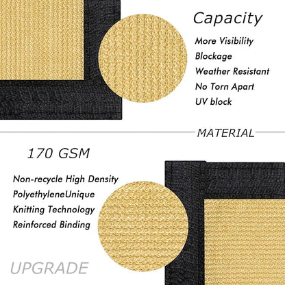 UPGRADE 6' x 50' Privacy Screen Fence Commercial Shade Cover with Heavy Duty Grommets for Visibility Blockage & Home Protection-Sand, Customizable