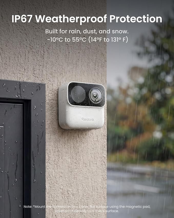 REOLINK Argus MagiCam Security Cameras Wireless Outdoor 1080p, 4 Cam Kit | AI Detection, 2.4/5GHz WiFi, AI Detection, Magnetic Mount, IR Night Vision, No Subscription, IP67, 9-Month Battery Life