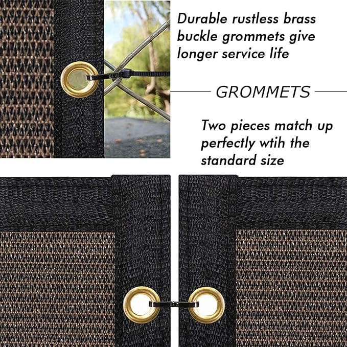 UPGRADE Privacy Fence Screen 4'x14' Brown Outdoor 90% Visibility Blockage 170 GSM Mesh Shade Cover Panels for Backyard,Balcony,Home Decoration with Zip Ties,Customized Avaliable