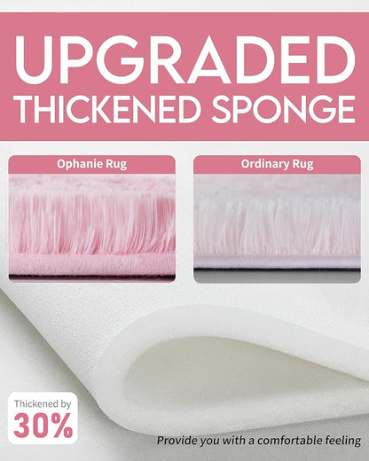 Ophanie Machine Washable 5x8 Rugs for Living Room,Pink Fluffy Carpet Large Fuzzy Plush Shag Comfy Soft, Non-Slip Indoor Floor Carpet,for Kids Boys Girls, Room,Bedroom,Playroom, Home Decor Aesthetic