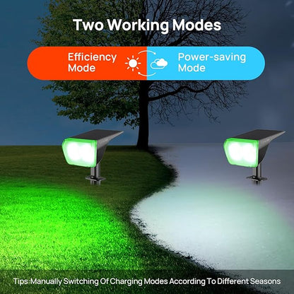 Consciot Solar Spot Lights Outdoor, 30 LED Waterproof Color Changing Solar Spotlight, 2 in 1 Adjustable Wall Lights, 10 Colors, Dusk-to-Dawn Solar Landscape Spotlights for Garden Yard Walkway, 4 Pack