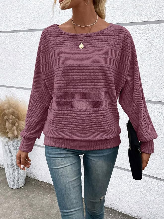 Womens Long Sleeve Shirts Crewneck Tunic Tops Pullover Sweaters Business Casual Blouses Fall Fashion 2026