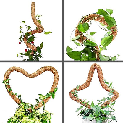 2 Pack 25" Moss Pole, Bendable Moss Pole for Plants Monstera, Moss Poles for Climbing Plants Indoor, Handmade Coco Coir Plant Pole Sticks Support Stakes for Potted Plants