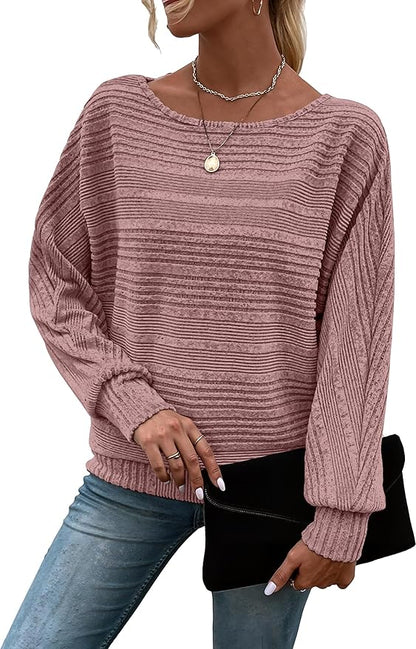 Womens Long Sleeve Shirts Crewneck Tunic Tops Pullover Sweaters Business Casual Blouses Fall Fashion 2026