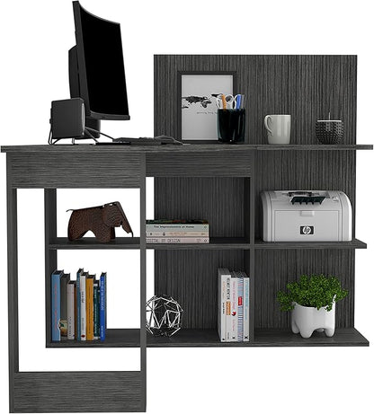 NicBex Kimberly-DW-00205-LWJ Home Office Desks, 51.7"x47.2"x43.3", Gray-1