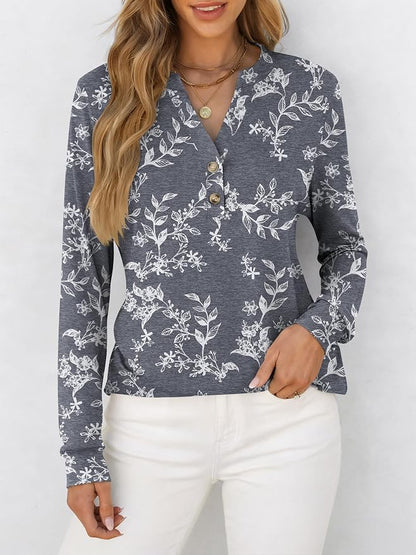 ANRABESS Women's Long Sleeve Shirts 2026 Spring Fashion Dressy Casual Tops Trendy Henley Blouses Cute Work Outfits Clothes
