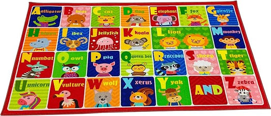 Kids Rug ABC Carpet Playmat City Life Extra Large Learn Have Fun Safe, Children's Educational, Multi Color Activity Centerpiece Play Mat! for Bedroom Playroom Tolddler Baby Play Area