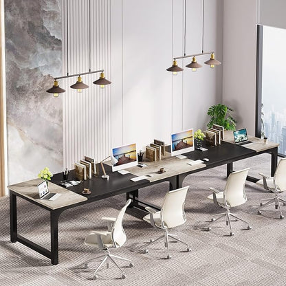 70.8 Inch X-Large Executive Computer office desk, Grey+Black