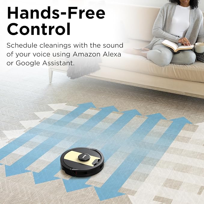 Shark IQ 2-in-1 Robot Vacuum and Mop with Row-by-Row Cleaning, Perfect for Pet Hair, Compatible with Alexa, No Self-Empty Base, Black/Bronze, RV2410WD