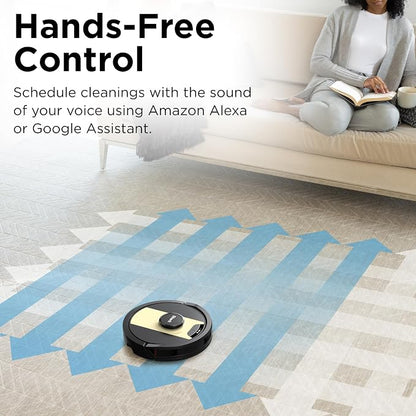 Shark IQ 2-in-1 Robot Vacuum and Mop with Row-by-Row Cleaning, Perfect for Pet Hair, Compatible with Alexa, No Self-Empty Base, Black/Bronze, RV2410WD