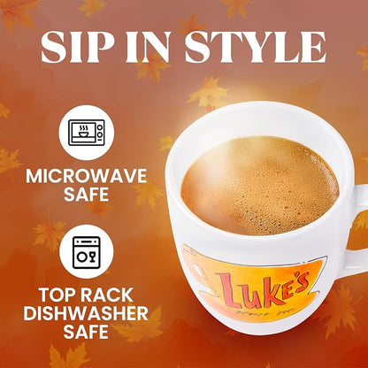 Silver Buffalo Gilmore Girls Luke's Diner Stars Hollow, Ceramic Mug, 18oz | Cafe Logo, Coffee, 0.53 Liters