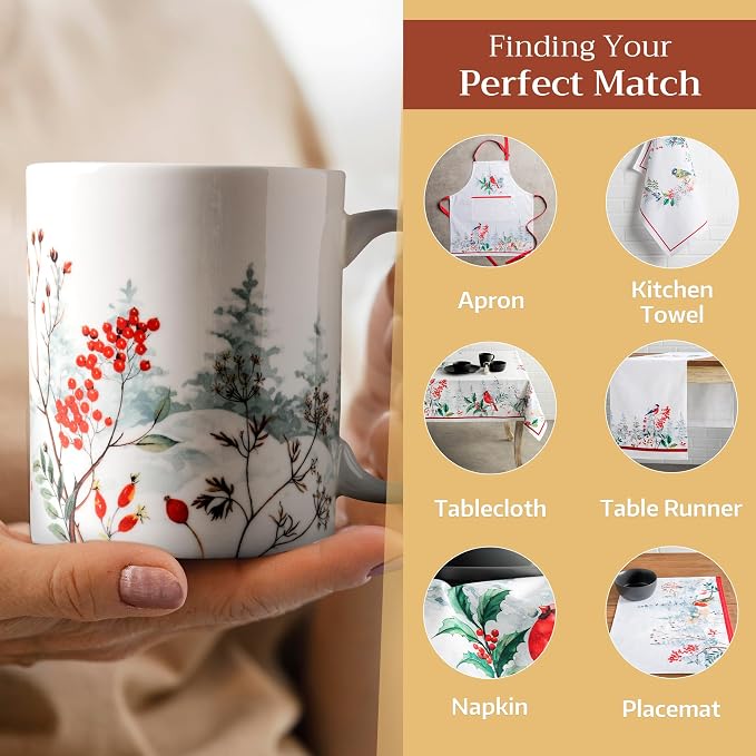 Maison d' Hermine Coffee Mug with Handles Tea Cups (12 Ounce, Pack of 1) | Fine Bone China Coffee Mugs for Hot Beverages Cappuccino Latte Home Restaurant Hotel Spring Summer -Morzine - Chamonix