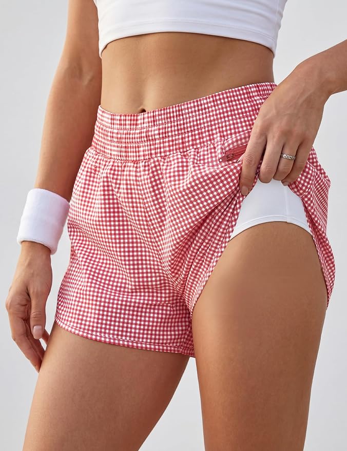Blooming Jelly Women's Quick-Dry Running Shorts Workout Sport Layer Active Shorts with Pockets 1.75"