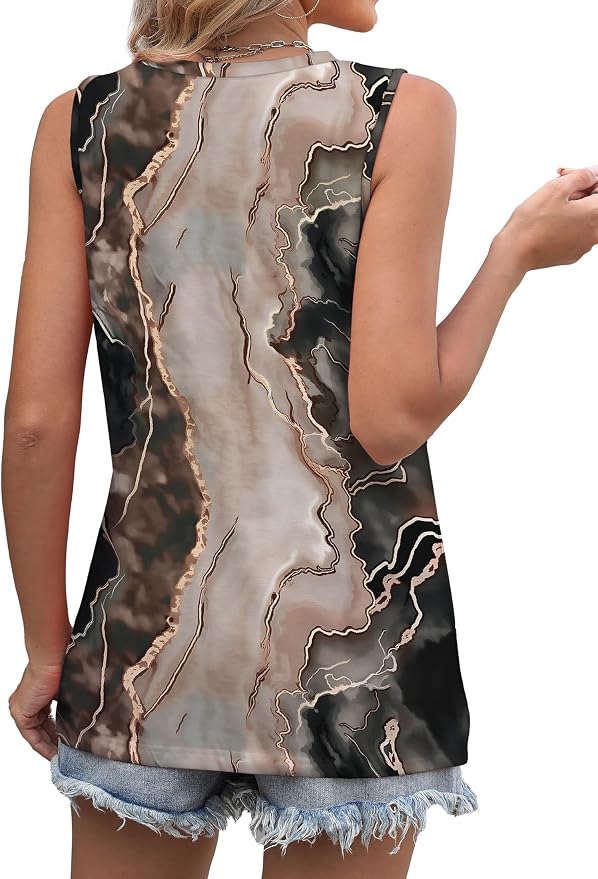 WIHOLL Women's Sleeveless Summer Crewneck Loose Fit Tank Tops