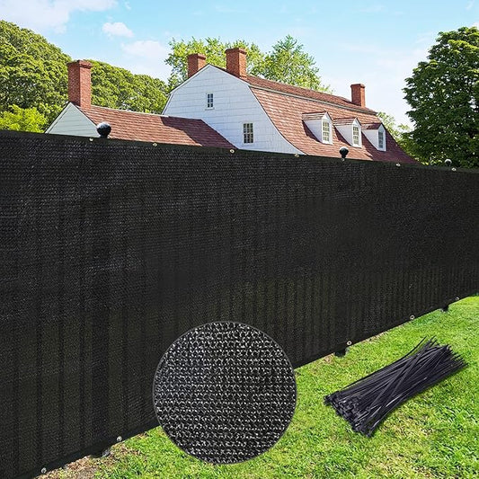 UPGRADE Privacy Fence Screen 3'x74' Black Outdoor 90% Visibility Blockage 170 GSM Mesh Shade Cover Panels for Backyard,Balcony,Home Decoration with Zip Ties,Customized Avaliable