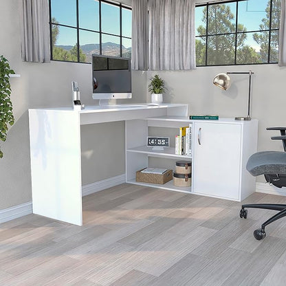 NicBex Kimberly-DW-00202-LWJ Home Office Desks, 59.64"x45.86"x30.11", White