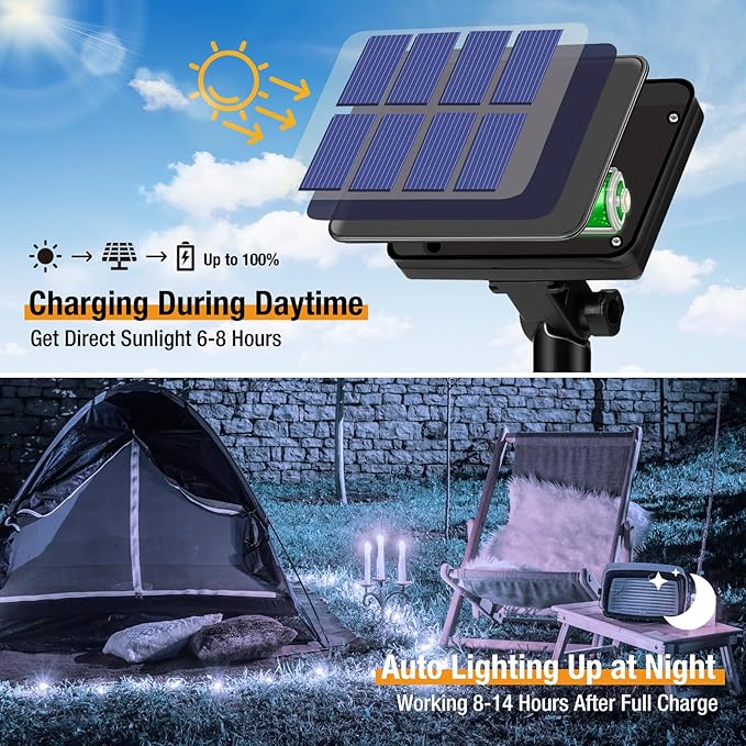 btfarm 4 Pack Solar String Lights Outdoor - 320LED 132FT Solar Fairy Lights Outside Waterproof 8 Modes, Copper Wire Twinkle Solar Powered Light for Garden Yard Tree Christmas Wedding Decor, Cool White
